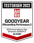 Testsieger Label 2022 des Goodyear EfficientGrip Performance 2 in 215/55 R 17